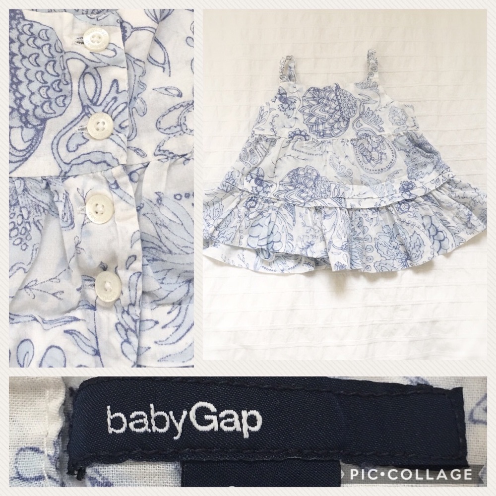 VGUC Blue Floral Tiered Tank by Baby Gap